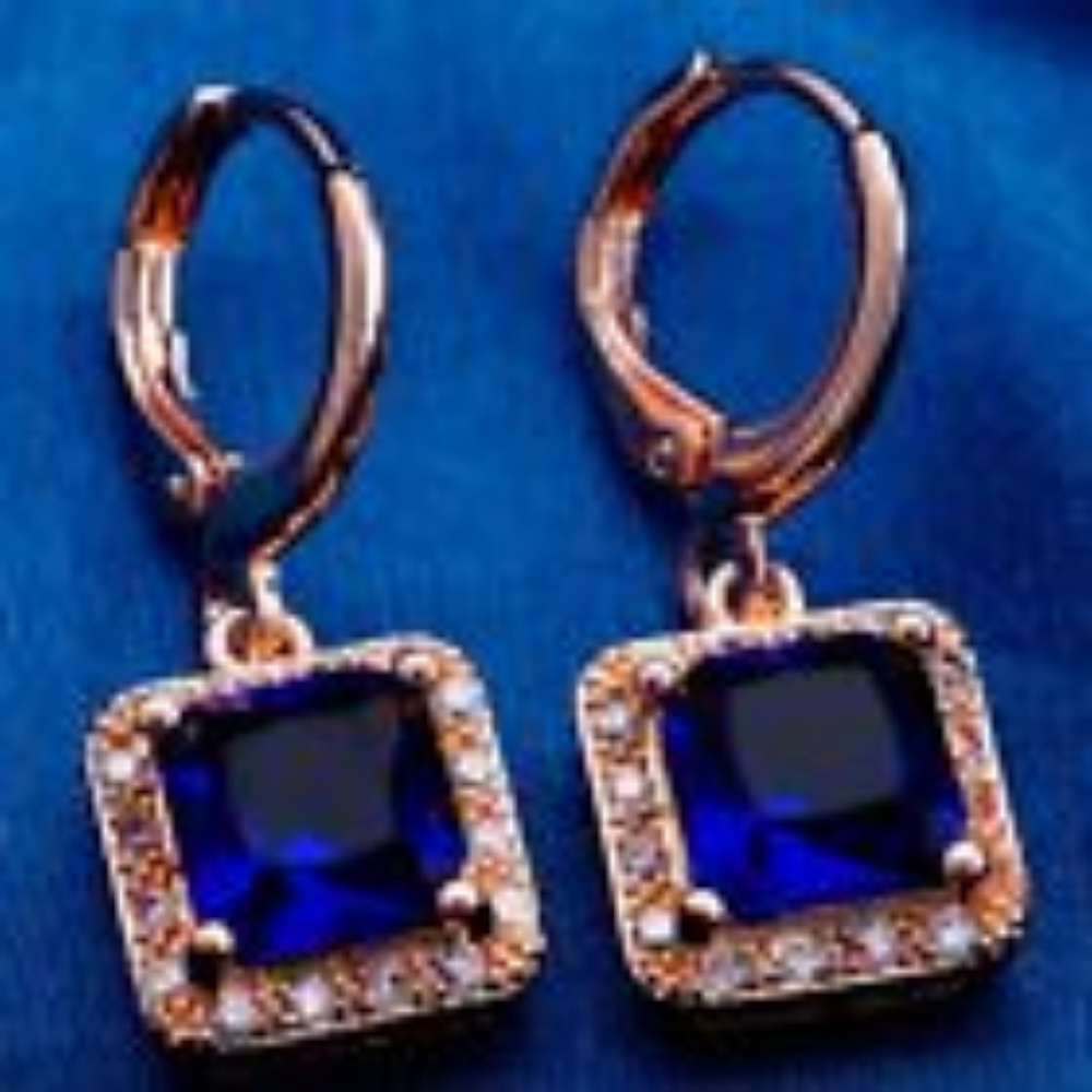 😍ROSE GP Blue CZ EARRINGS😍